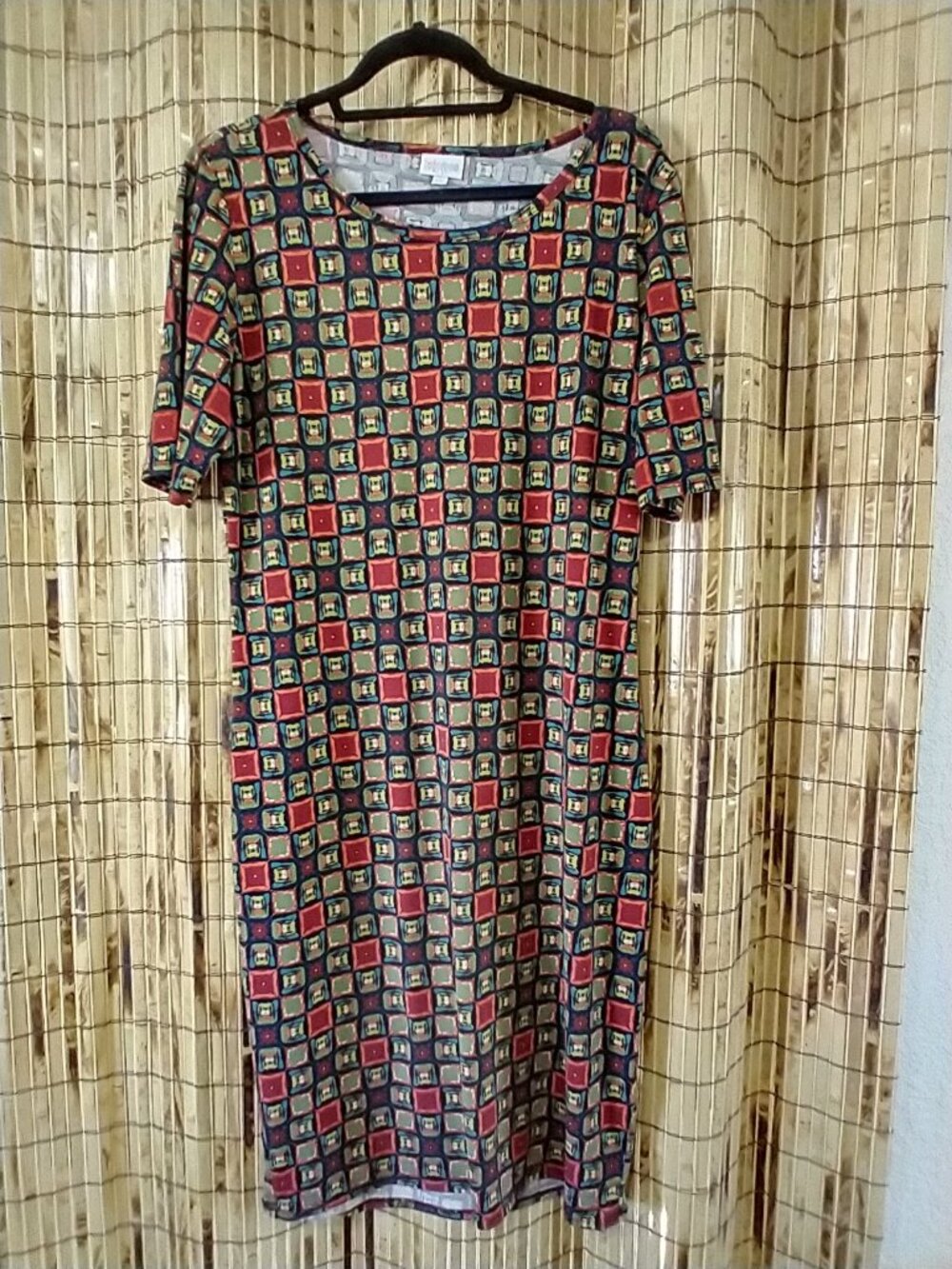 LuLaRoe "Julia" Geometric Square Print T-Shirt Dress